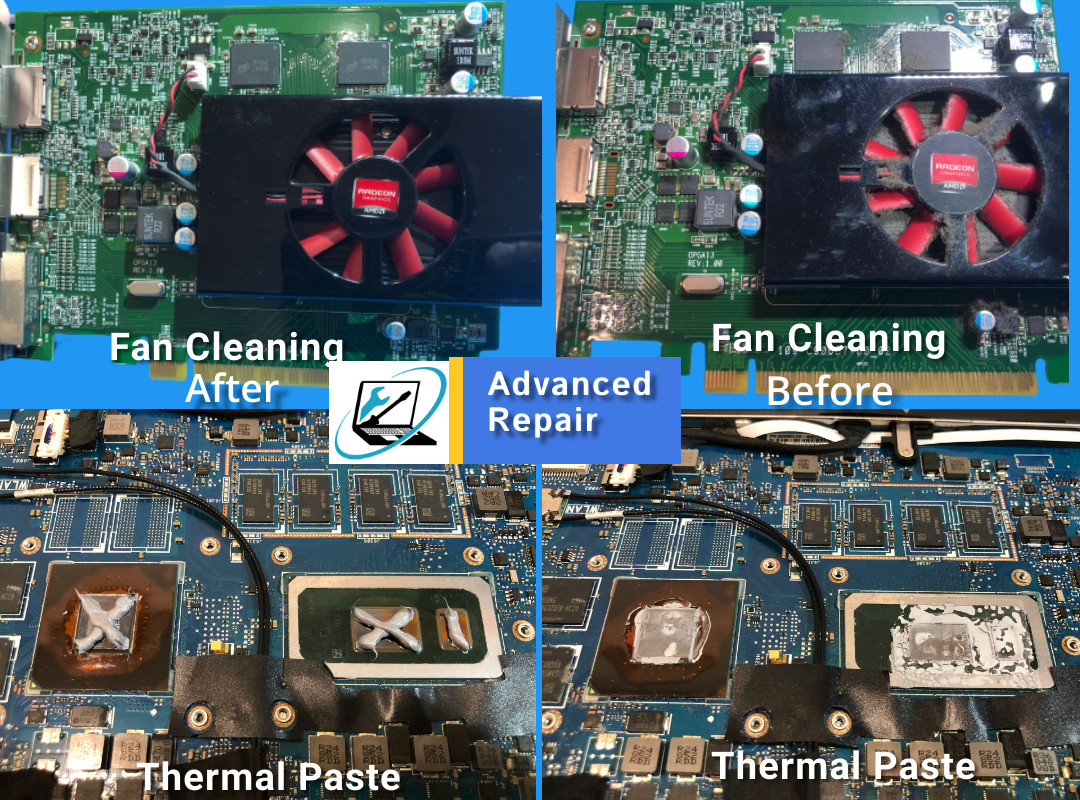 Fan cleaning and thermal paste